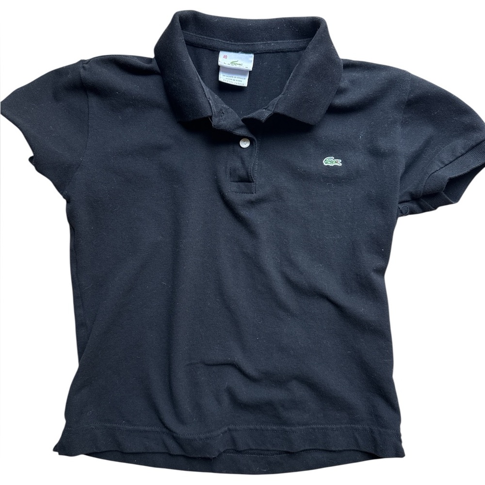 Lacoste size 40 small Black Polo Shirt alligator logo